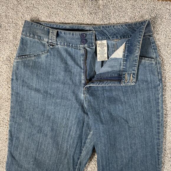 White Stag Mom Jeans 8 Blue Medium Stonewash Stretch Straight Leg Zip Fly - Picture 9 of 14